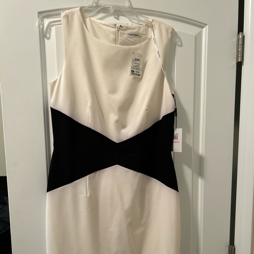 Calvin Klein black and white dress